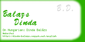 balazs dinda business card